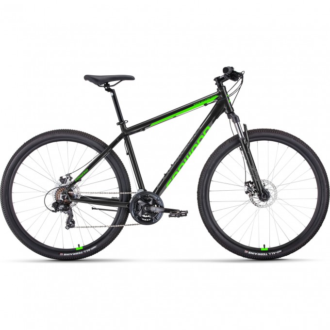 Велосипед FORWARD APACHE 29 2.0 D CLASSIC, рама 17", 2022, черный/ярко-зеленый RBK22FW29101 Велосипед FORWARD APACHE 29 2.0 D CLASSIC, рама 17", 2022, черный/ярко-зеленый RBK22FW29101