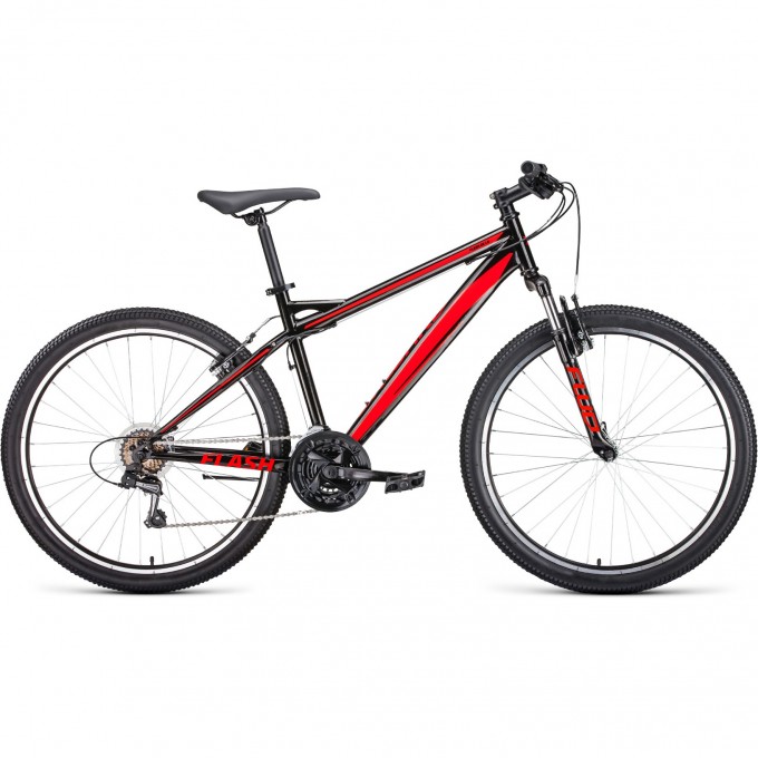 Велосипед FORWARD FLASH 26 1.0 (2021) черный/красный с рамой 19" RBKW1M16G009 Велосипед FORWARD FLASH 26 1.0 (2021) черный/красный с рамой 19" RBKW1M16G009