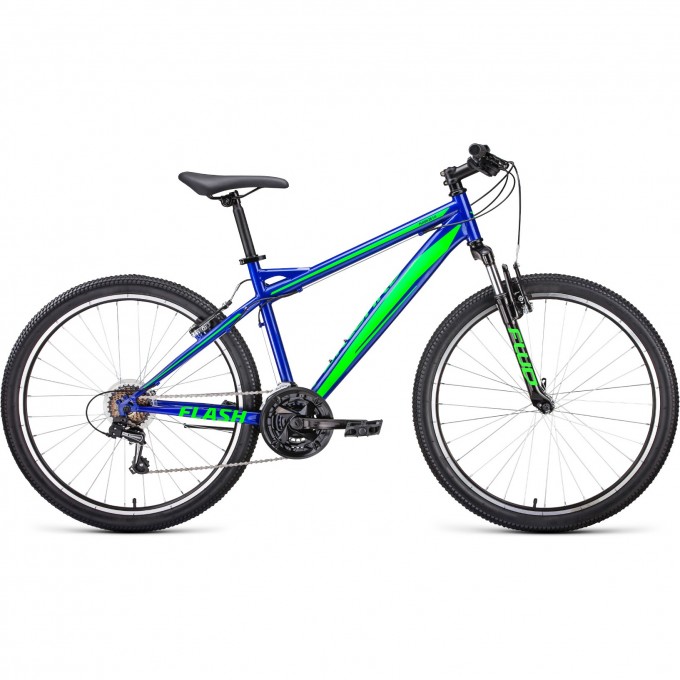 Велосипед FORWARD FLASH 26 1.0 синий/ярко-зеленый с рамой 17", 2022 RBK22FW26652 Велосипед FORWARD FLASH 26 1.0 синий/ярко-зеленый с рамой 17", 2022 RBK22FW26652