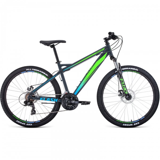 Велосипед FORWARD FLASH 26 2.0 disc 26", рама 15", серый матовый/ярко-зеленый, 2021 RBKW1M16G012 Велосипед FORWARD FLASH 26 2.0 disc 26", рама 15", серый матовый/ярко-зеленый, 2021 RBKW1M16G012