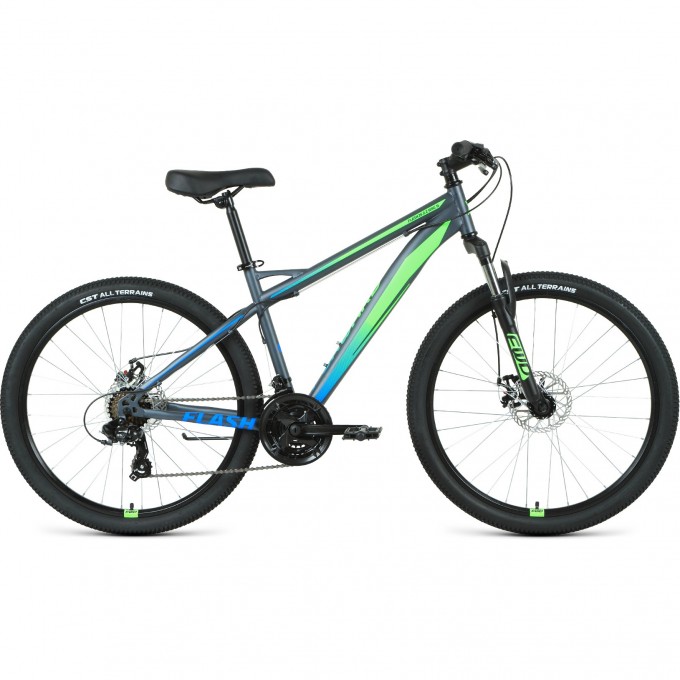 Велосипед FORWARD FLASH 26 2.2 S disc (2021) серый матовый/ярко-зеленый с рамой 17" RBKW1M16GS39 Велосипед FORWARD FLASH 26 2.2 S disc (2021) серый матовый/ярко-зеленый с рамой 17" RBKW1M16GS39