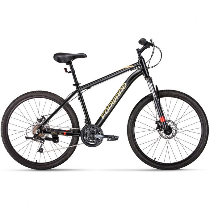 Велосипед FORWARD HARDI 26 2.0 D 26", рама 16", черный/желтый, 2022 RBK22FW26301 Велосипед FORWARD HARDI 26 2.0 D 26", рама 16", черный/желтый, 2022 RBK22FW26301