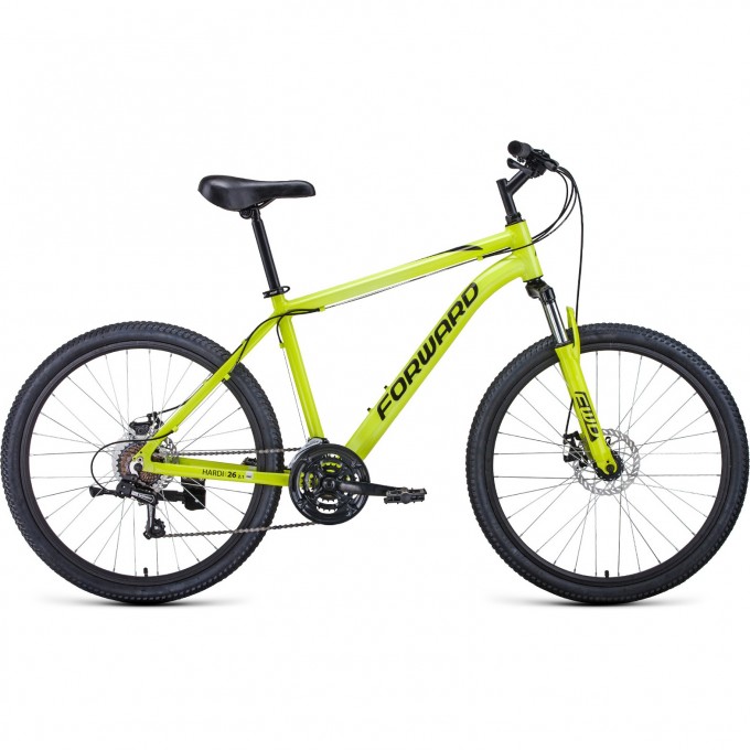 Велосипед FORWARD HARDI 26 2.1 D 26", рама 18", ярко-желтый/черный, 2022 RBK22FW26709 Велосипед FORWARD HARDI 26 2.1 D 26", рама 18", ярко-желтый/черный, 2022 RBK22FW26709
