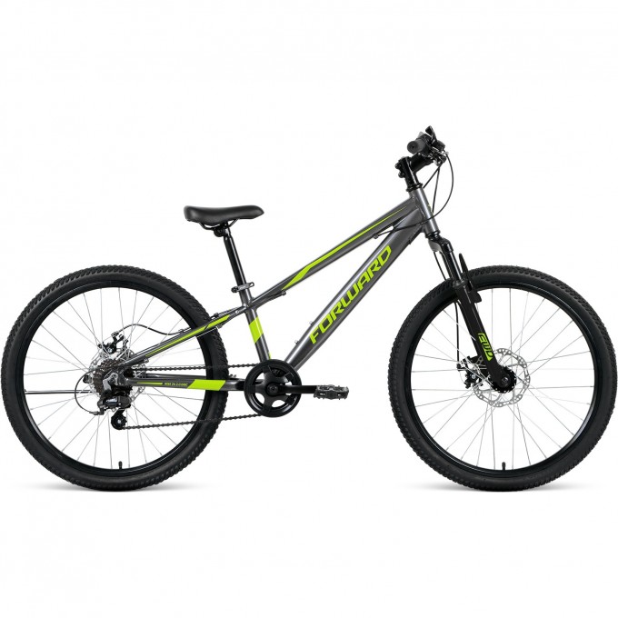 Велосипед FORWARD RISE 24 2.0 disc (2021) серый/зеленый 74779 SERYII/ZELENYII Велосипед FORWARD RISE 24 2.0 disc (2021) серый/зеленый 74779 SERYII/ZELENYII