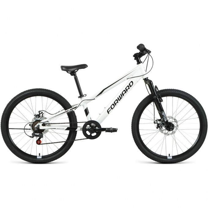Велосипед FORWARD RISE 24 2.0 disc, рама 11", 2020-2021, белый/черный RBKW1J347020 Велосипед FORWARD RISE 24 2.0 disc, рама 11", 2020-2021, белый/черный RBKW1J347020