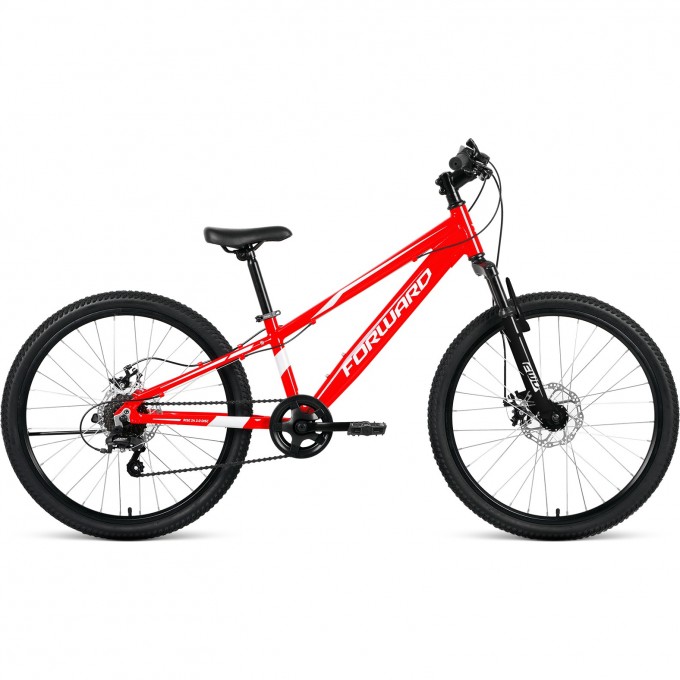 Велосипед FORWARD RISE 24 2.0 disc, рама 11", 2020-2021, красный/белый RBKW1J347010 Велосипед FORWARD RISE 24 2.0 disc, рама 11", 2020-2021, красный/белый RBKW1J347010