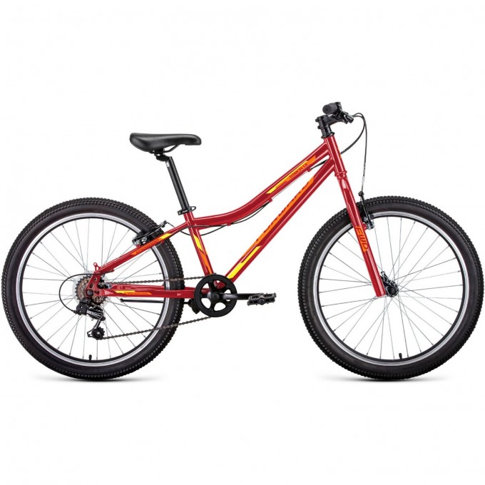 Велосипед FORWARD TITAN 24 1.0 (24" 6 ск. рост. 12") 2022, красный/желтый RBK22FW24842 Велосипед FORWARD TITAN 24 1.0 (24" 6 ск. рост. 12") 2022, красный/желтый RBK22FW24842