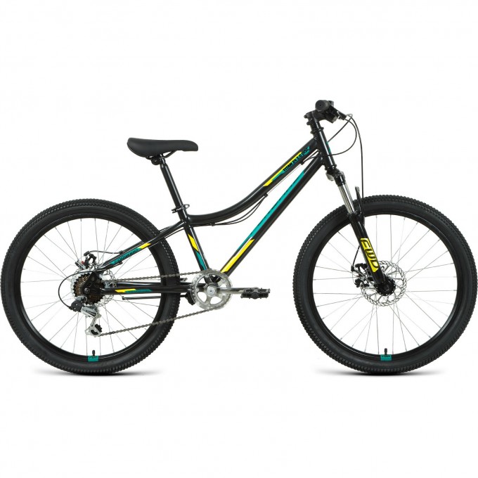 Велосипед FORWARD TITAN 24 2.0 D 24", рама 12", черный/желтый, 2022 RBK22FW24843 Велосипед FORWARD TITAN 24 2.0 D 24", рама 12", черный/желтый, 2022 RBK22FW24843
